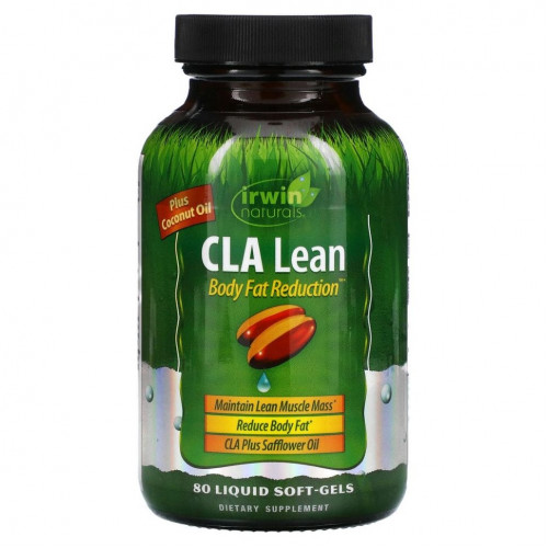 Irwin Naturals, C.L.A. Lean, Body Fat Reduction, 80 мягких желатиновых капсул с жидкостью