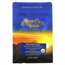 Mt. Whitney Coffee Roasters, Organic Peru, кофе из цельных зерен, средней обжарки, 340 г (12 унций)