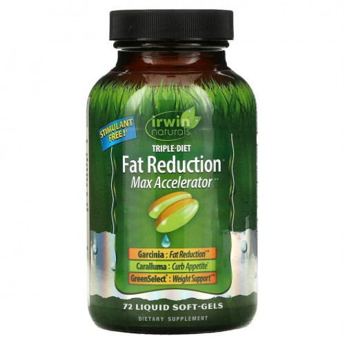 Irwin Naturals, Triple-Diet Fat Reduction + Max Accelerator, 72 желатиновые капсулы