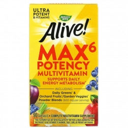 Nature's Way, Alive! Max6 Potency, мультивитамины, 90 капсул