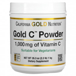 California Gold Nutrition, Gold C, витамин C в порошке, 1000 мг, 1 кг (2,2 фунта)