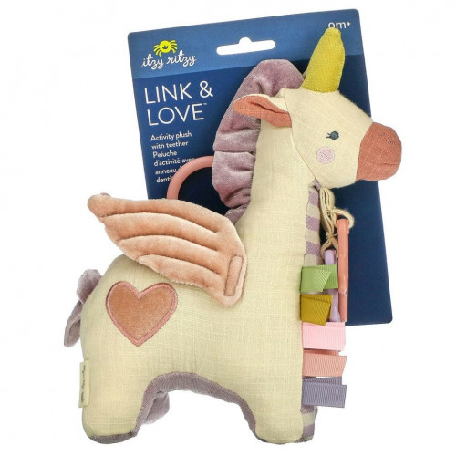 itzy ritzy, Link & Love, Activity Plush with Teether, 0+ Months, Pegs`` 1 Teether