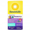 Renew Life, Ultimate Flora, пробиотик для детей, ягодный вкус, 3 млрд живых культур, 30 жевательных таблеток