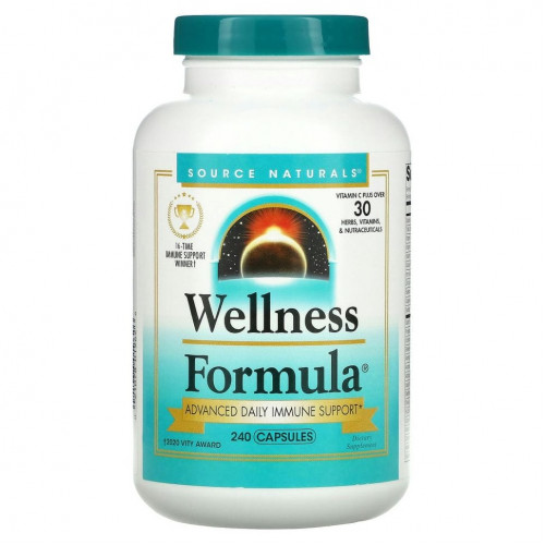 Source Naturals, Wellness Formula, улучшенная ежедневная иммунная поддержка, 240 капсул