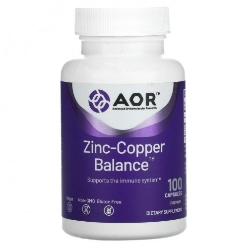 Advanced Orthomolecular Research AOR, Zinc-Copper Balance, 100 вегетарианских капсул