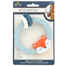 itzy ritzy, Ritzy Rattle, силиконовый прорезыватель с погремушкой, для детей от 3 месяцев, лисичка, 1 шт.