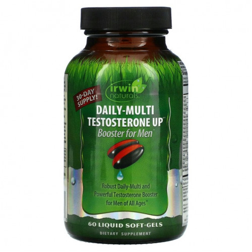 Irwin Naturals, Daily-Multi Testosterone Up Booster для мужчин, 60 желатиновых капсул