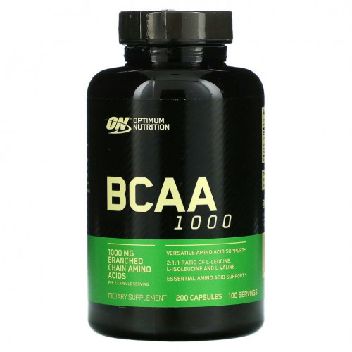 Optimum Nutrition, BCAA 1000, 500 мг, 200 капсул