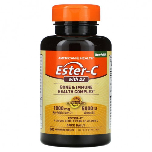 American Health, Ester-C с D3, 60 вегетарианских таблеток