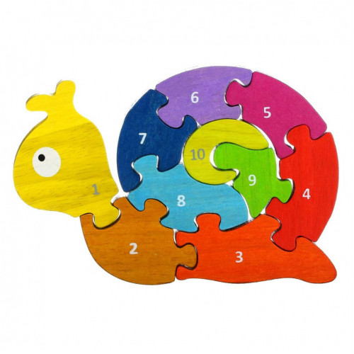 Begin Again Toys, Number Snail, Teach & Play Puzzle, 2+ Years, 10 шт.