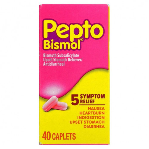 Pepto Bismol, Пепто бисмол, 40 капсул