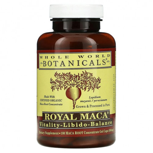 Whole World Botanicals, Royal Maca, 250 мг, 180 капсул