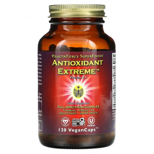 HealthForce Superfoods, Antioxidant Extreme, версия 9.1, 120 веганских капсул