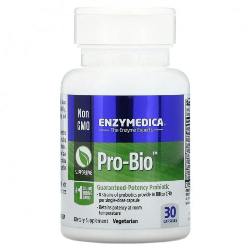 Enzymedica, Pro Bio, пробиотик с гарантированной эффективностью, 30 капсул