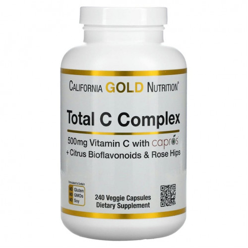 California Gold Nutrition, Total C Complex, 500 мг, 240 растительных капсул