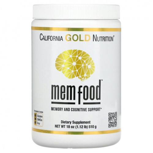 California Gold Nutrition, MEM Food, поддержка памяти и когнитивных функций, 510 г (1,12 фунта)