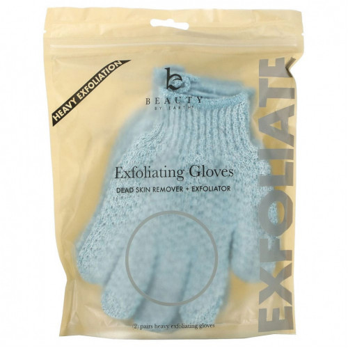 Beauty By Earth, Exfoliating Gloves, Heavy Exfoliation, 2 Pairs