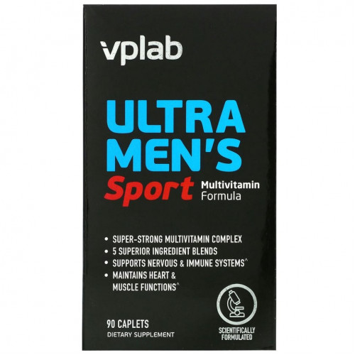 Vplab, Ultra Men’s, мультивитамины для мужчин для физической активности, 90 капсул