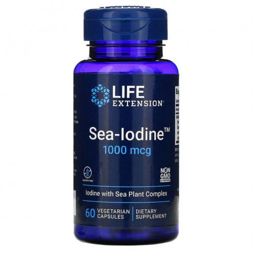 Life Extension, Sea-Iodine, 1000 мкг, 60 вегетарианских капсул