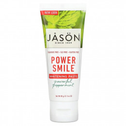 Jason Natural, Power Smile, отбеливающая паста, мощная перечная мята, 85 г (3 унции)