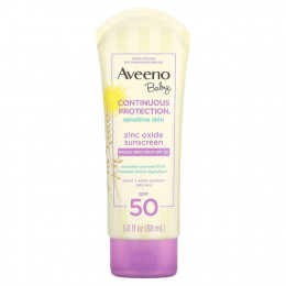 Aveeno, Для детей, солнцезащитное средство с оксидом цинка, SPF 50, 88 мл (3 жидк. Унции)