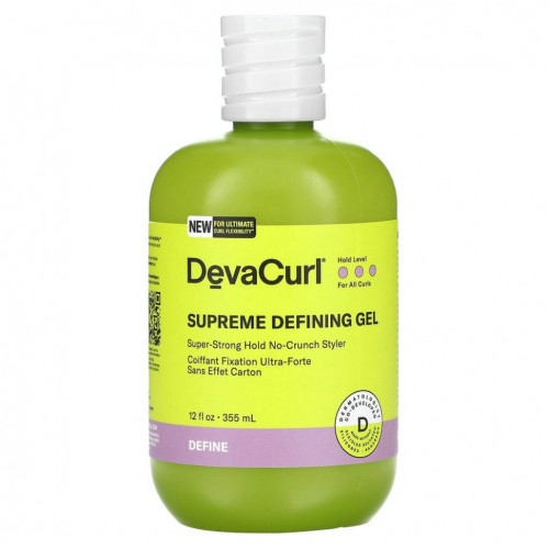 DevaCurl, Supreme Defining Gel, стайлер для укладки волос сверхсильной фиксации, 355 мл (12 жидк. Унций)