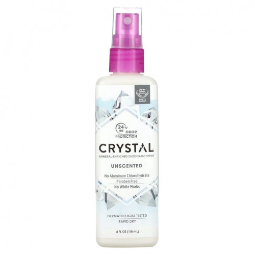 Crystal Body Deodorant, Минеральный аэрозольный дезодорант, без запаха, 118 мл