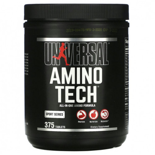 Universal Nutrition, Amino Tech, универсальная формула с аминокислотами, 375 таблеток