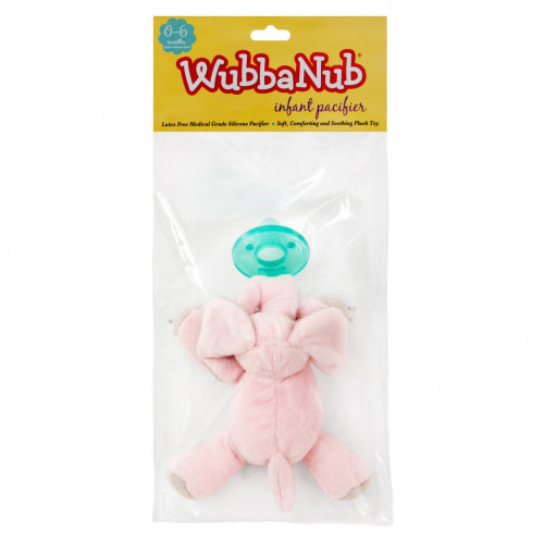 WubbaNub, Соска для младенцев, для детей 0–6 месяцев, Pink Eleven, 1 соска