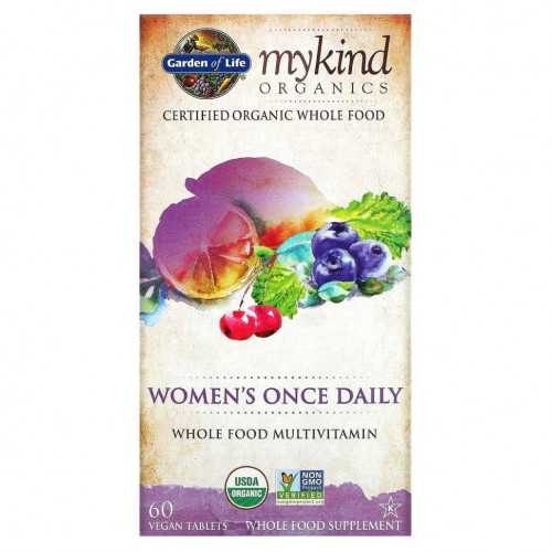 Garden of Life, KIND Organics, Women's Once Daily, 60 веганских таблеток