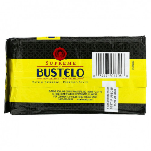 Caf? Bustelo, Supreme by Bustelo, молотый кофе эспрессо, 283 г (10 унций)