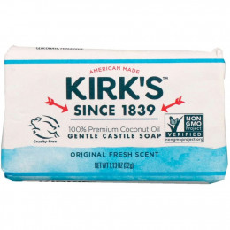 Kirk's, Gentle Castile Soap Bar, Original Fresh Scent, 1.13 oz (32 g)