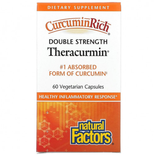 Natural Factors, CurcuminRich, Theracurmin двойной силы, 60 растительных капсул