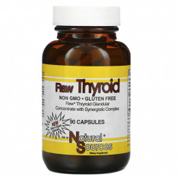 Natural Sources, Raw Thyroid, 90 капсул