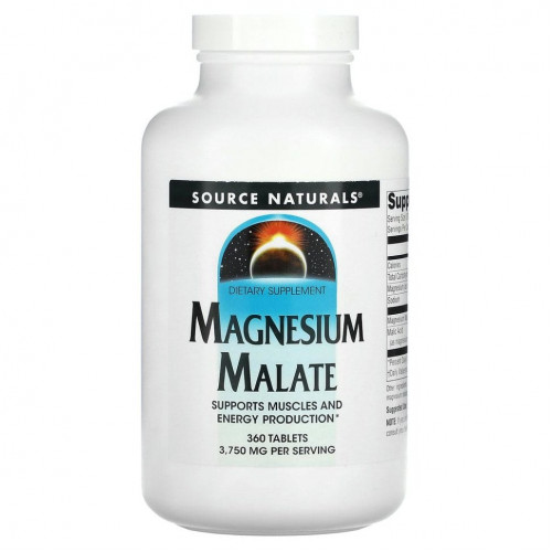 Source Naturals, малат магния, 3750 мг, 360 таблеток