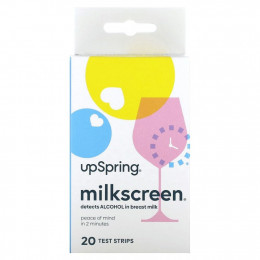 UpSpring, Milkscreen, тест-полоски для выявления спирта в грудном молоке, 20 тест-полосок