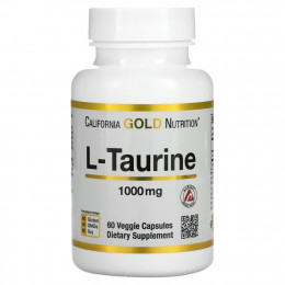 California Gold Nutrition, L-таурин, AjiPure, 1000 мг, 60 растительных капсул