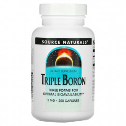 Source Naturals, Triple Boron, 3 мг, 200 капсул