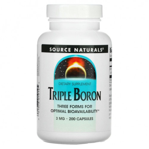 Source Naturals, Triple Boron, 3 мг, 200 капсул