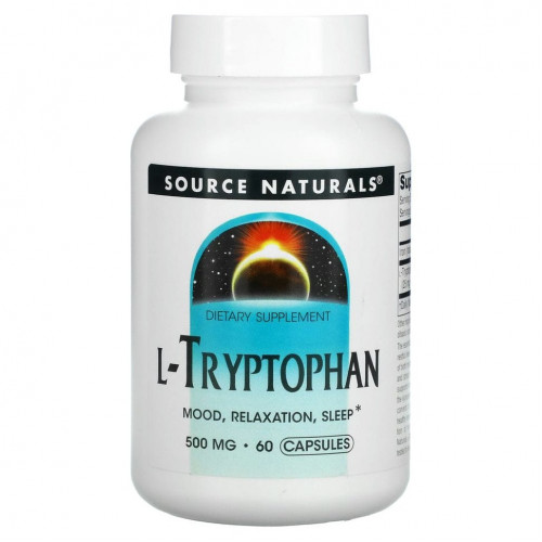 Source Naturals, L-триптофан, 500 мг, 60 капсул