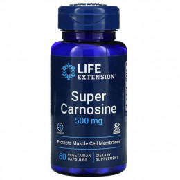 Life Extension, Super Carnosine, 500 мг, 60 вегетарианских капсул