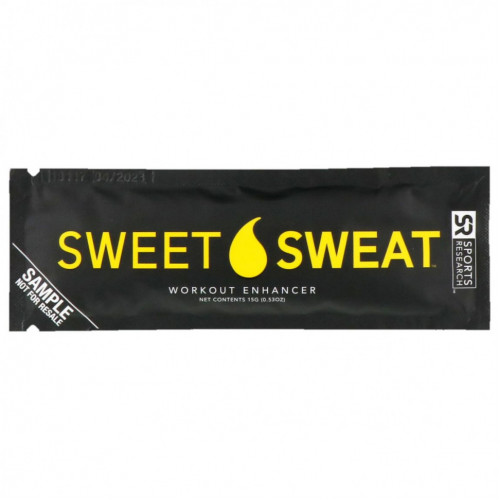 Sports Research, Триммер для талии Sweet Sweat, размер M, черный и желтый, 1 шт.