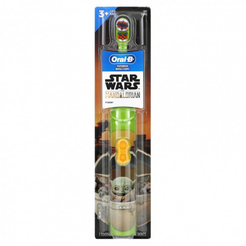 Oral-B, Зубная щетка на батарейках, мягкая, для 3+ лет, Star Wars The Mandalorian, 1 зубная щетка