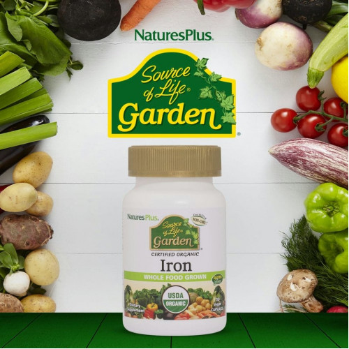 NaturesPlus, Источник жизни Сад, Железо, 30 веганских капсул