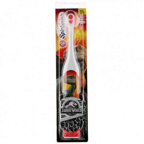 Arm & Hammer, Kid's Spinbrush, «Мир Юрского периода», мягкая, 1 зубная щетка на батарейках