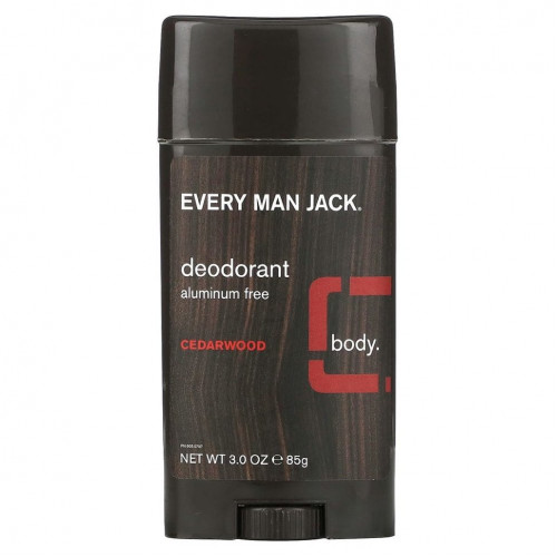 Every Man Jack, Дезодорант, без алюминия, кедр, 85 г (3 унции)