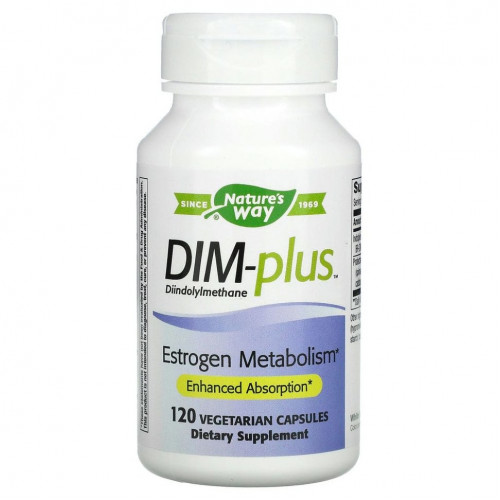 Nature's Way, DIM-plus, метаболизм эстрогенов, 120 вегетарианских капсул