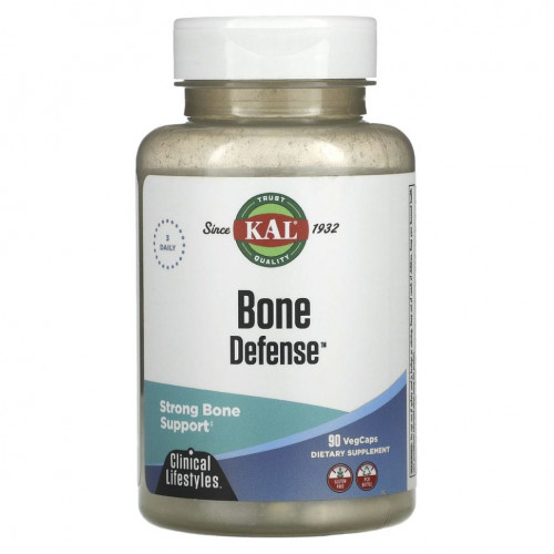 KAL, Bone Defense, защита костей, 90 вегетарианских капсул