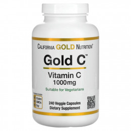 California Gold Nutrition, Gold C, витамин C, 1000 мг, 240 вегетарианских капсул