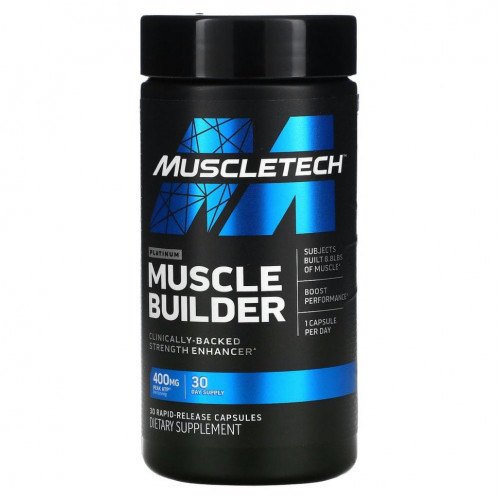 Muscletech, Platinum Muscle Builder, 30 капсул с быстрым высвобождением